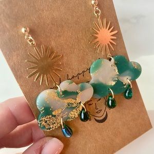 Polymer Clay Earrings | Boho Clay Earrings | Celestial Clay Earrings | Clouds